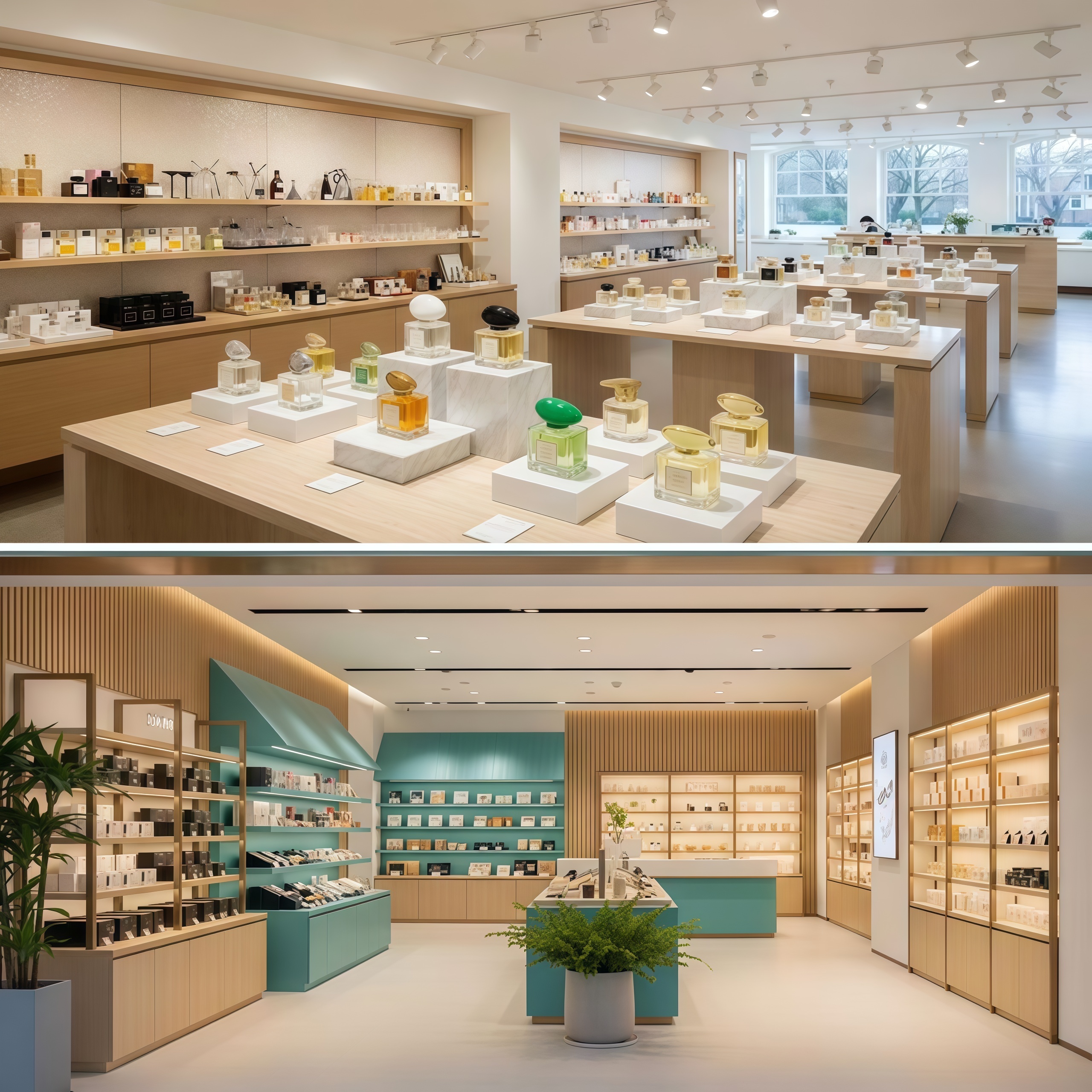 Luxury Boutique Perfume Skincare Display Fixtures LED Eco-Friendly Heavy Duty