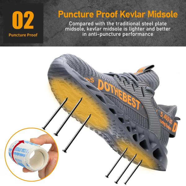 Fabric Uppe Comfortable Safety Shoes Anti Slip Rubber Shoes Lightweight