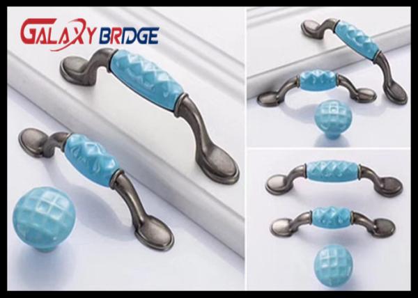 Blue Heart Ceramic Drawer Pulls Colorful Porcelain Furniture Handles Anti Brass Wardrobe Knobs