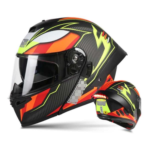 Head Safety Protection with Custom DOT Approved Flip Up Motorcycle Helmets and Lights