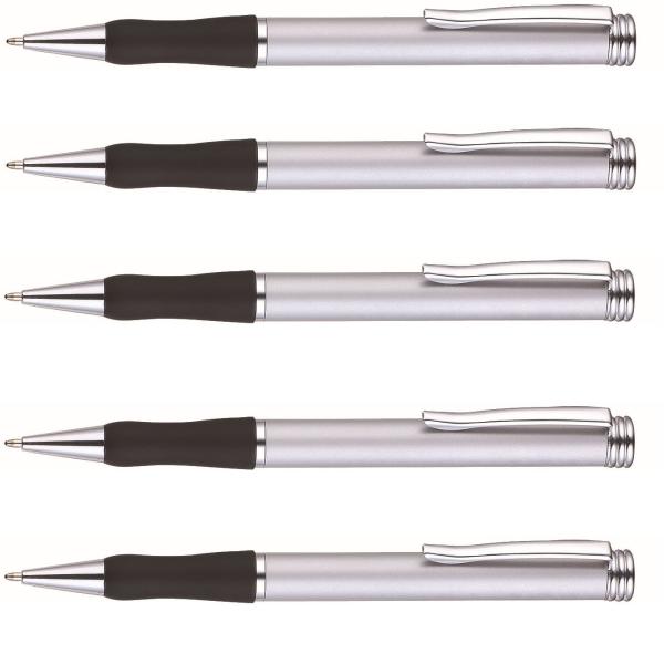 rubber grip twist style metal promotional pen,silver barrel and chromed tip