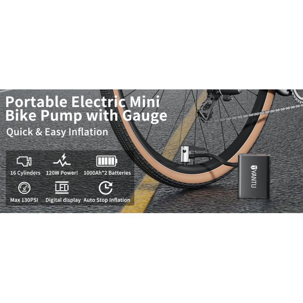 Portable Electric Bicycle Motorbike Air Pump Compressor Tyre Inflator YANTU K1 150psi