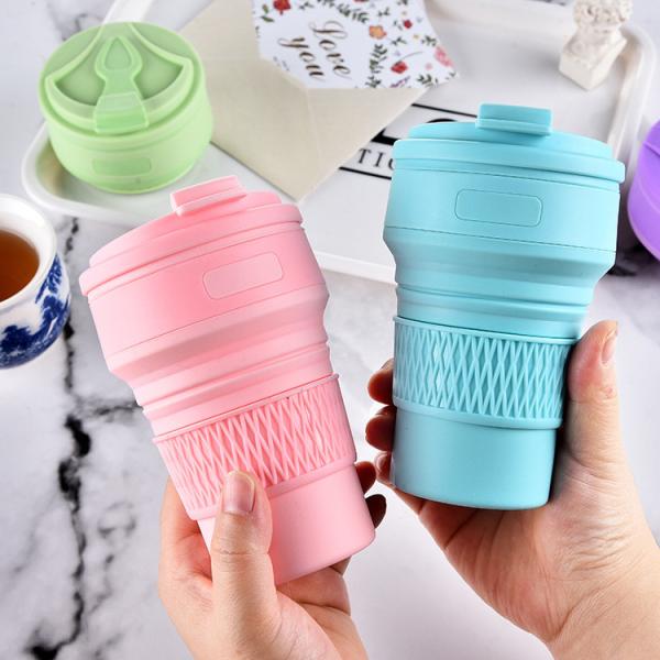 personalização dobrável do presente do copo de café do silicone da garrafa de 5.5*13cm 12oz Drinkware
