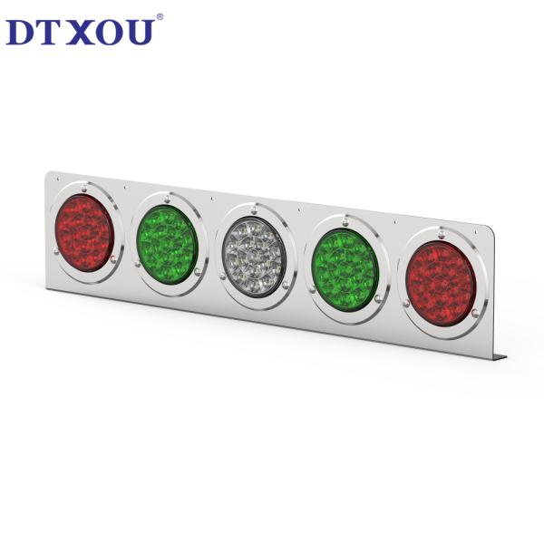 4-inch circular LED trailer truck semi trailer brake turn signal light 5-hole stainless steel combination tail light bracket