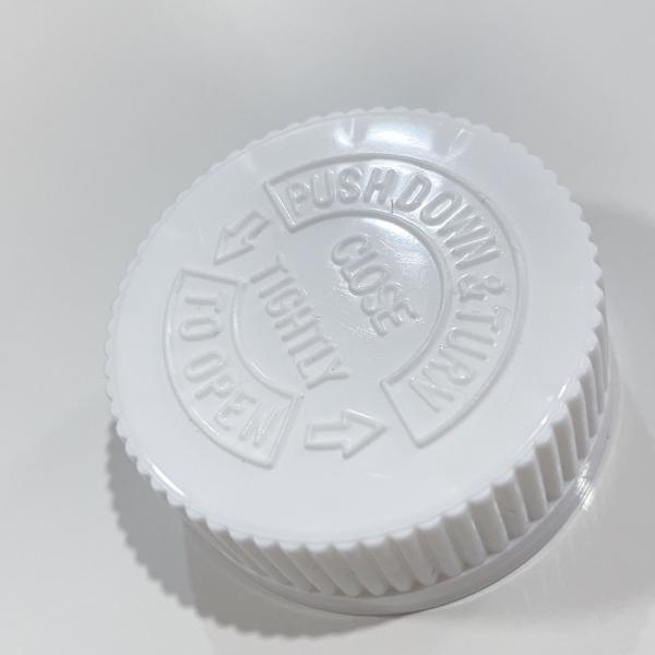 Capa de plástico resistente a los niños de 38 mm con tapa de tornillo para botellas de plástico asequible