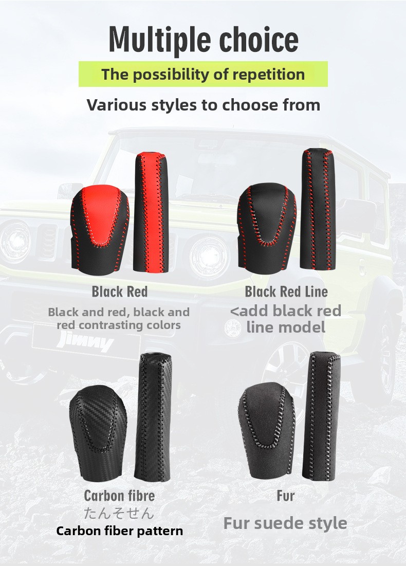 For Suzuki Jimny Leather Gear Shift Handle Cover Interior Modification Kit for JB74 JIMNY