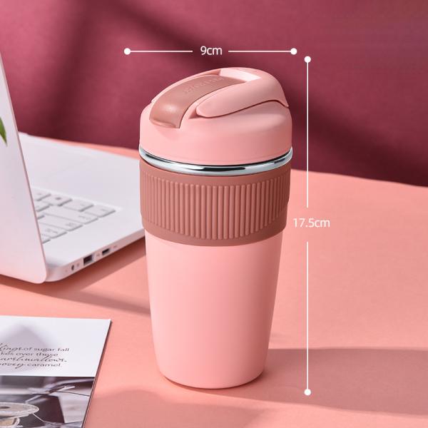 Portable Design Style 350ML 480ML Double Wall Stainless Steel Coffee Mug With Straw