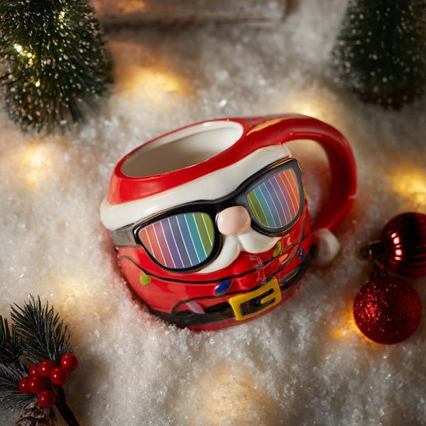 Вибрирующая керамическая чайная кружка с персонализированными кофейными кружками Рождественская керамическая красочная кружка