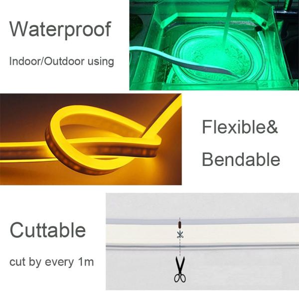 220V 110V 50m Indoor Outdoor Flex LED Neon Rope Light for Holiday Party Valentine Decoration Blue Yellow White