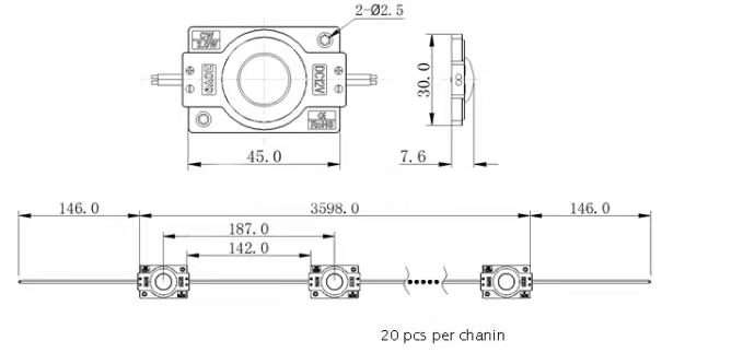 модули СИД 1.5W 3030 12V