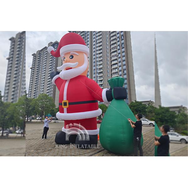 Giant Santa Claus 26Ft Inflatable Christmas Decorations Outdoor Air Blown Greeting Model For Christmas / Party / Xmas