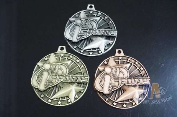 Two 3D Stars Custom Funny Football Engraved Sports Medals Souvenir Medallion Personalized OEM