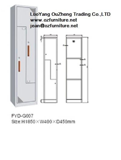 2 door steel locker FYD-G007,storage locker cabinet FYD-G007,Like 7 Shape,two lock