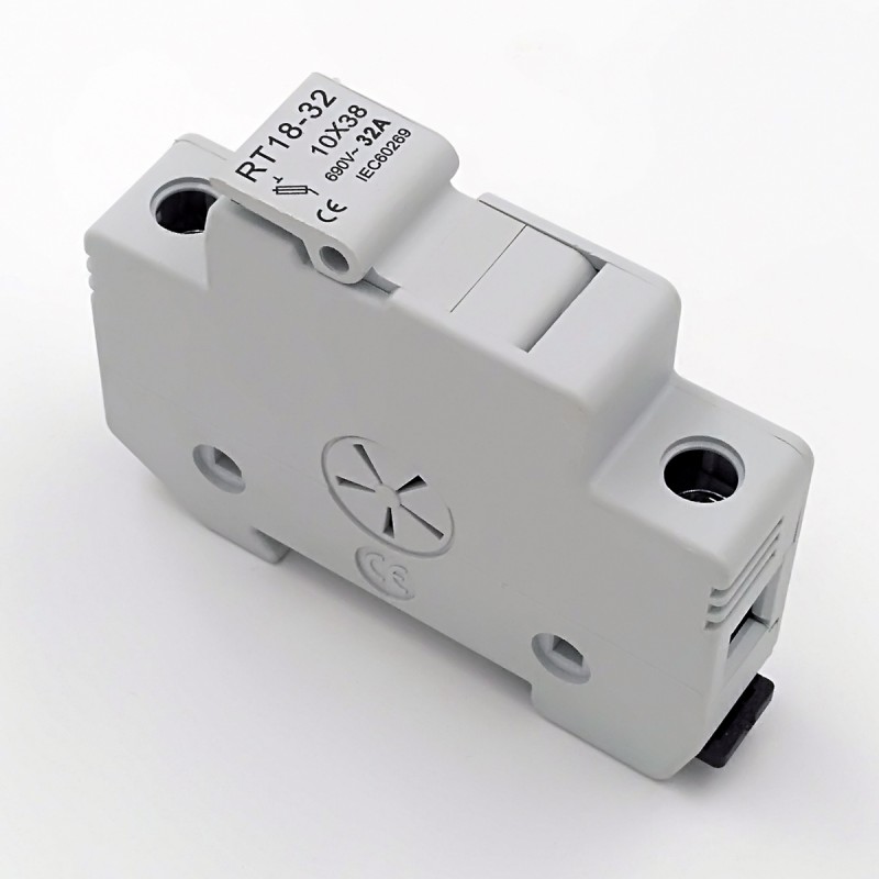RT18-32 Fuse Base Low Voltage AC Din Rail Fuse Holder with 500V Rated Voltage and 32A Breaking Capacity Cylindrical Fuse Links