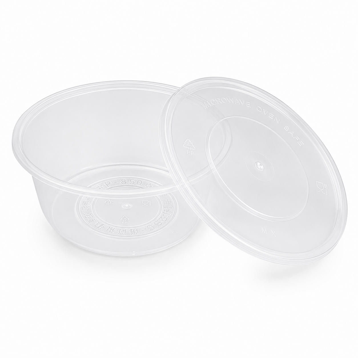 850ml Extra Deep Round PP Disposable Noodle Bowl With Lid Takeaway Container