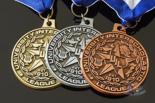 Round Custom Design UIL Metal Award Medals Blank Medallion With 3D Effect