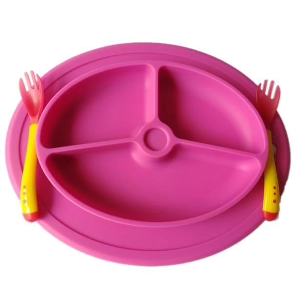 high quality EXW price custom logo design durable placemat  kitchen silicone suction plate for baby