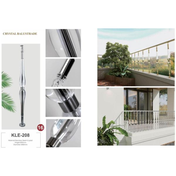2024 Luxurious Interior Prefinished Crystal Pillar Balustrade Acrylic Baluster Staircase Stair Handrail Design