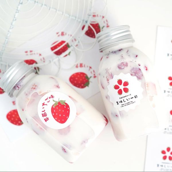 Printing Waterproof Kiss Cut Stickers Cute Strawberry Fruit Packaging Label