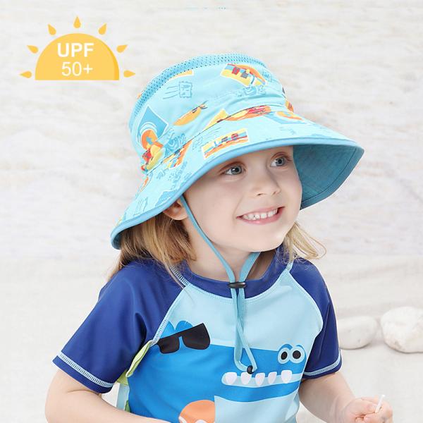 Upf 30+ Sun Protection Childrens Bucket Hats Eco Friendly Dyed