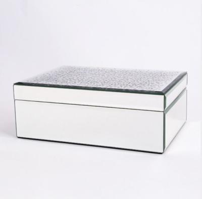 Silver Color Mirrored Earring Organizer Box 257*181*95mm Environment Friendly