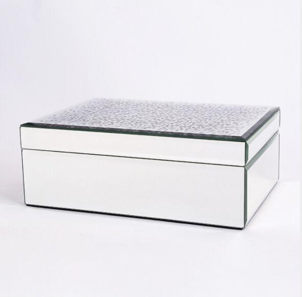 Silver Color Mirrored Earring Organizer Box 257*181*95mm Environment Friendly