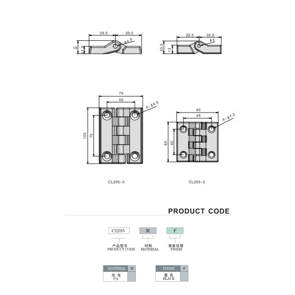 Черный пластиковый ПА шарнир двери 180 градусов для электрического шкафа