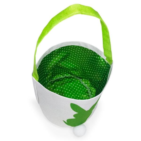 Blank Sublimation Easter Bunny Basket With Color Handle Cute Rabbit Tail Custom Linen Easter Rabbit Basket