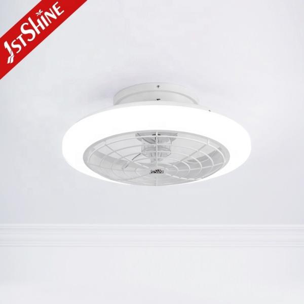 Soluções de iluminação ETL Certificado Ventilador de teto LED branco com lâminas leves e fáceis de limpar