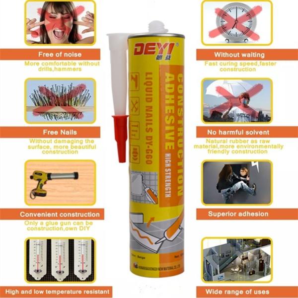 12 Months Shelf Life High Power No More Nails Instant Grab Glue For Woodworking
