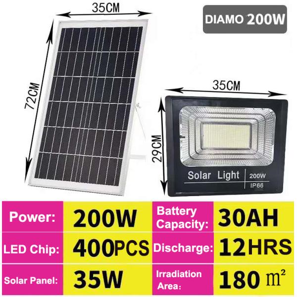 Road Lighting 25W 60W 100W 150W 200W 300W Wireless Motion Sensor Solar LED Floodlight