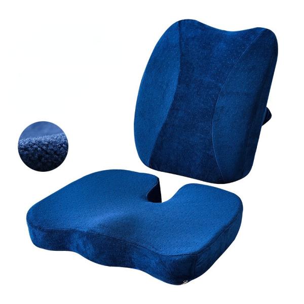 Quilted Memory Foam Seat Cushion for Car Office Chair Unpick and Wash Lumbar Cushion