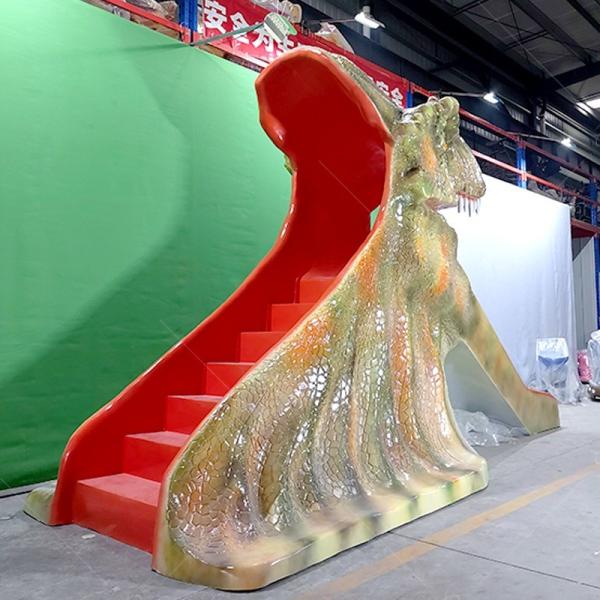 Animatronic Realistic Dinosaur Slide For Dino World / Amusement Park