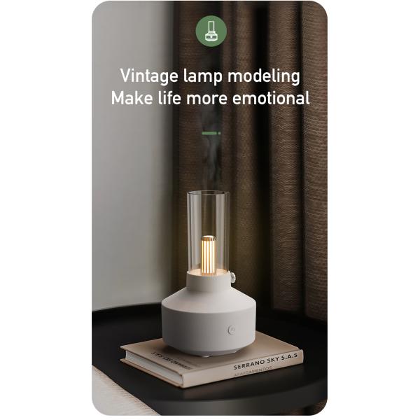 HOMEFISH Lámpara Vintage Máquina de aromaterapia de diseño retro Humidificador de habitación pequeña para la humidificación