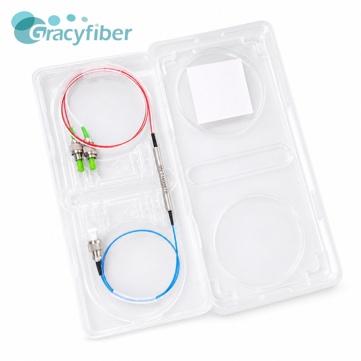 1650nm Dual Stage 3 Port Fiber Optic Circulator P Grade SMF 28e Low Insertion Loss High Isolation FC APC Steel Tube