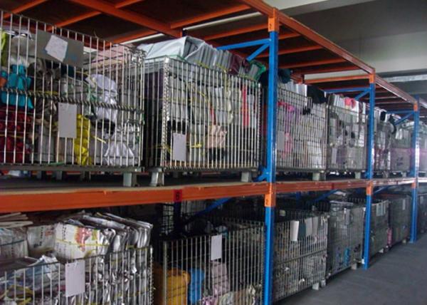 Silvery Foldable Galvanized Pallet Wire Mesh Cages For Warehouse Storage