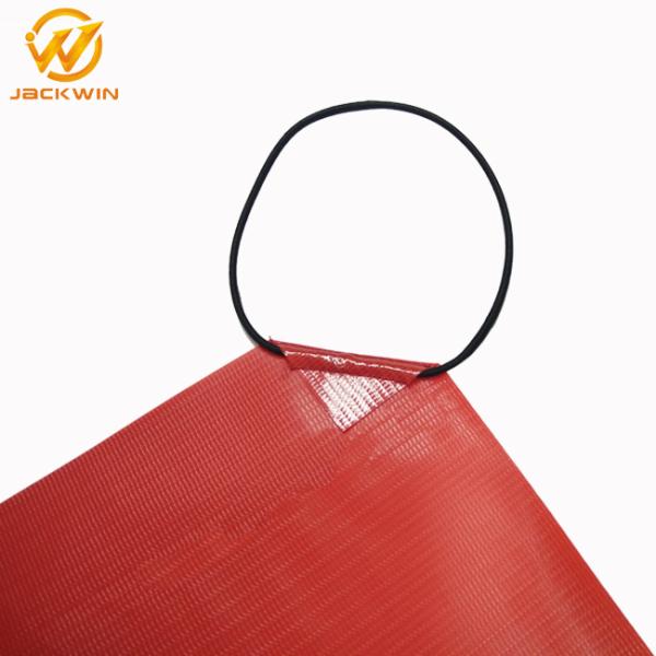 Durable Hi Vis Pvc Safety Orange Warning Flag With Square Shape  For Traffic Security