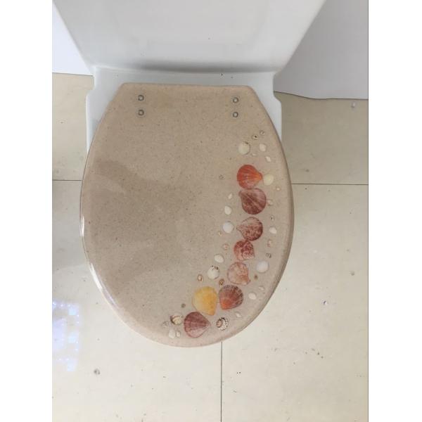 sealife  polyresin decorate sanitary ware toilet seat with best quality hinge,sand toilet seat