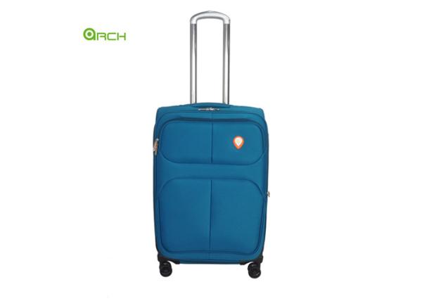 1680D Imitation Nylon Suitcase Soft Sided Luggage with One Front Pocket and Skate Wheels