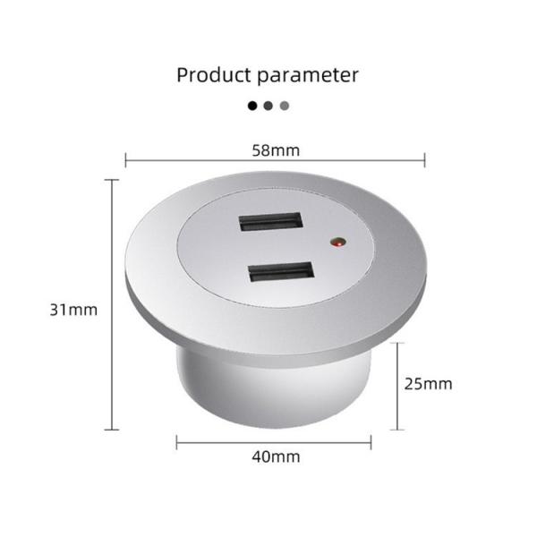 1 Ports Embedded Circular USB Type-C Socket for Charging Household Appliances 58*31MM