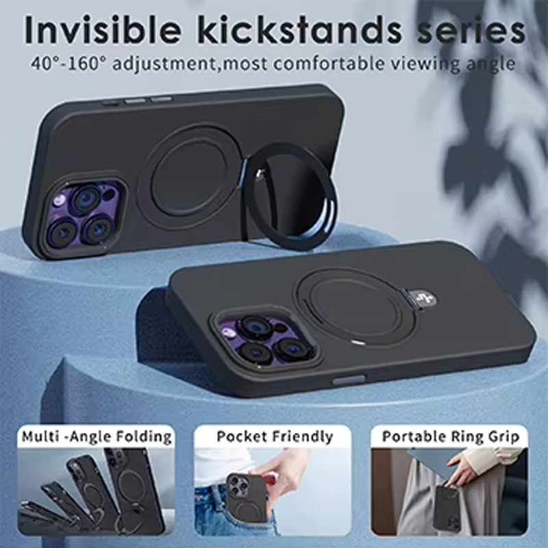 For Silicone Kickstand Hand Strap Case for 15 Vertical/Horizontal Stand Flexible Soft Liquid Silicone Plain Design