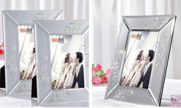 European Style Glass Mirror Photo Frame Wedding Gift Items Customized Color