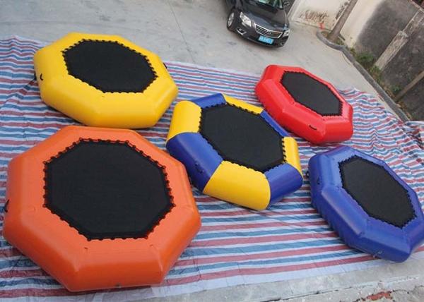 0.9mm PVC Tarpaulin 3m Dia Inflatable Water Trampoline With 24 Months Warranty / Repair Kits