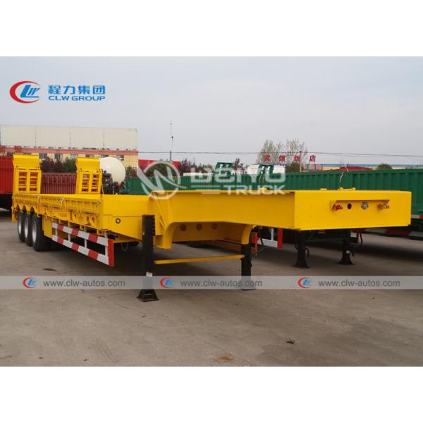 Heavy Duty 3 Axle Lowboy Lowbed Semi Trailer 60 Tons 80 Tons For Excavating Machine