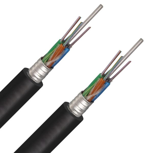 GYTA G652D Gel Filled Direct Buried Fiber Optic Cable Aluminum Tape Armored