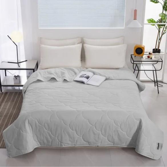 Green Beige Binding Solid Microfiber Comforter Soft Quilt Duvet Polyester Filling