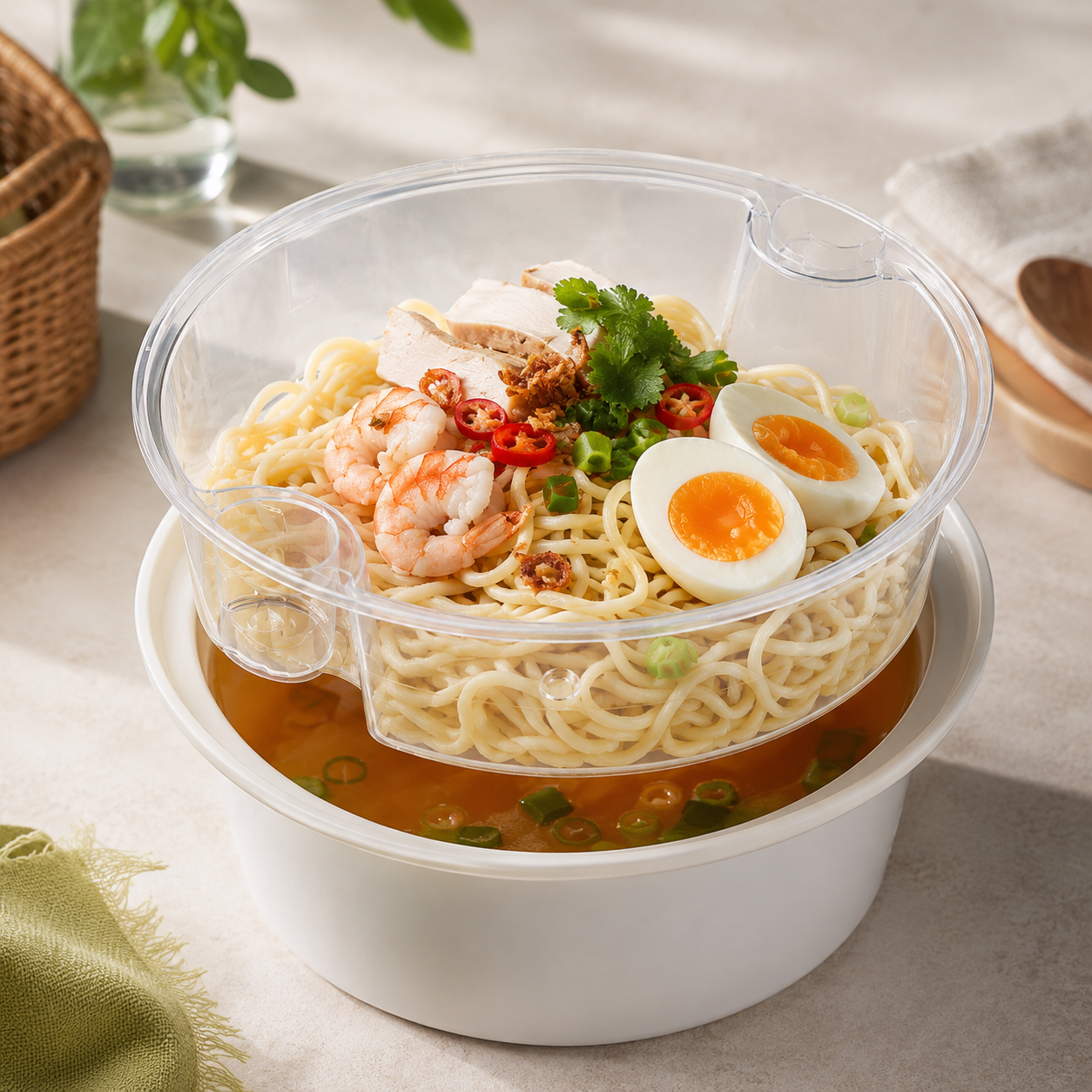 Deep Round PP Inner Tray Insert 140mm for Takeaway Meal Packaging
