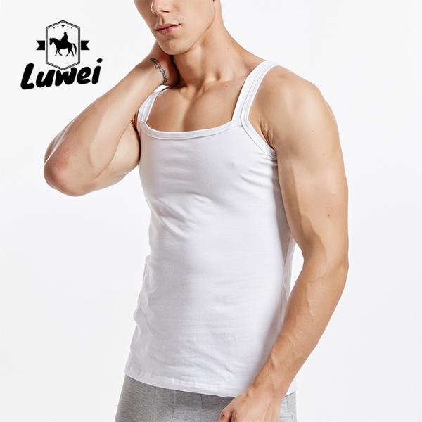 Organic Cotton Men Workout Tank Top Bodybuilding Crop Gym Stringer Vest