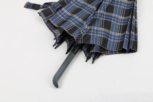 Blue Tartan Windproof Golf Umbrellas 30 Inch Automatic With Fiberglass Frame