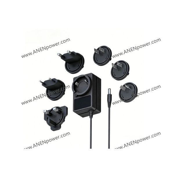 15W Multi-Plug AC/DC Adapter, 5V 3A Power Supply for LED Strips, Mini Electronics